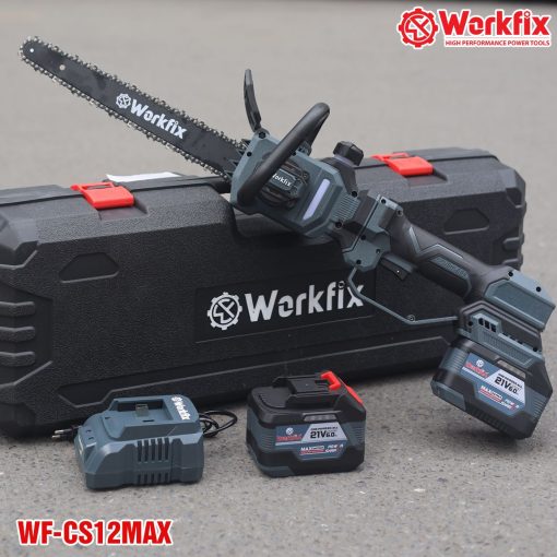 Máy cưa xích cầm tay chạy PIN 1200w WORKFIX WF-CS12MAX, Không chổi than, 100% lõi đồng. - Hình ảnh 3