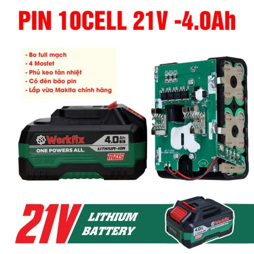 Máy Khoan Pin Cầm Tay 13mm, 120Nm Workfix WF-ID120AK - Hình ảnh 2