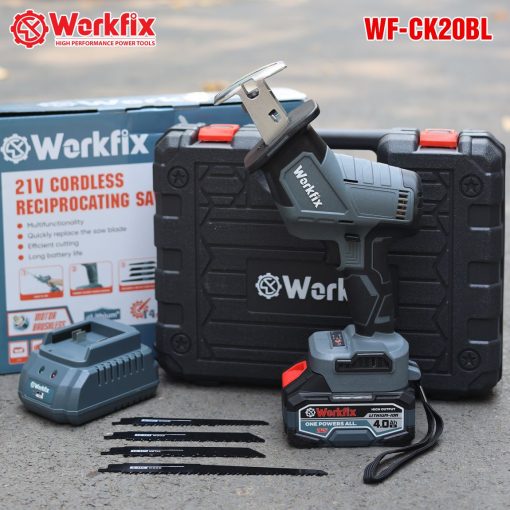 Máy Cưa Kiếm Dùng Pin Workfix WF-CK20BL – 500W, Không Chổi Than, Pin 21V 4.0Ah, Tặng Bộ 4 Lưỡi Thép Cao Cấp - Hình ảnh 7
