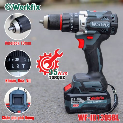 Máy Khoan Tường 13mm, 95Nm WORKFIX WF-ID1395BL - Hình ảnh 6