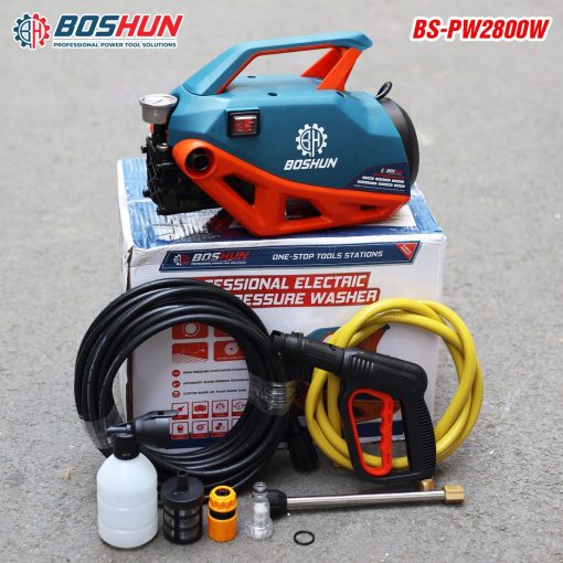 Máy rửa xe cao áp mini gia đình 2800w BOSHUN BS-PW2800W, hàng chính hãng, tặng Dây Cao Áp 12m, 100% lõi đồng
