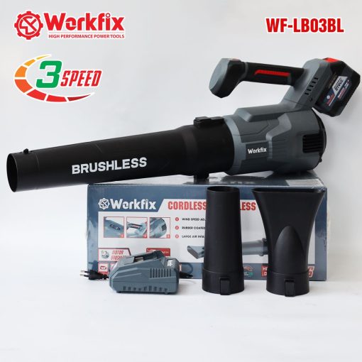 Máy Thổi Bụi / Thổi Lá, rác cầm tay dùng Pin 1000w Workfix 3 Tốc WF-LB03BL, hàng chính hãng, 100% lõi đồng - Hình ảnh 3