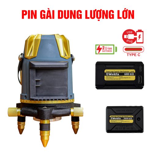 Máy Cân Bằng Laser 5 line Workfix WF-LS05X, 5 Tia xanh siêu sáng - Hình ảnh 3