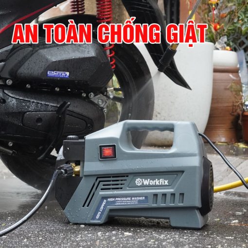 Máy rửa xe cao áp mini gia đình 2500w WORKFIX WF-PW2500W, hàng chính hãng, 100% lõi đồng, tặng dây cao áp 12m - Hình ảnh 6