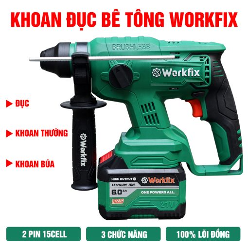 Máy Khoan Đục Bê Tông Pin WORKFIX WF-RH2603 2,6J - Hình ảnh 6