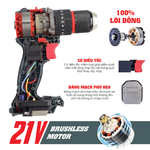 Máy khoan pin 13mm Workfix WF-ID1370N Lực siết 70N.m - Hình ảnh 5