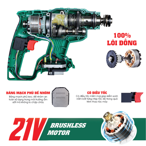 Máy Khoan Đục Bê Tông Pin WORKFIX WF-RH2603 2,6J - Hình ảnh 5