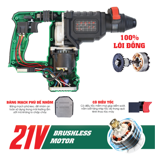Máy Khoan Đục Bê Tông WORKFIX WF-RH3003PRO 3,0J - Hình ảnh 6
