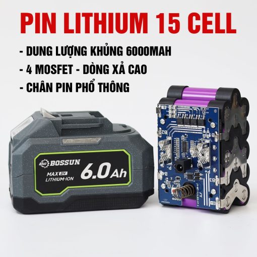 Máy Cắt Mài PIN cầm tay BOSSUN M21B-AG100PRO chính hãng, Không chổi than, 100% lõi đồng. 2 PIN - Hình ảnh 3