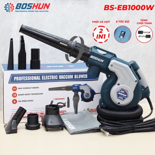 Máy Thổi – Hút Bụi Điện Boshun BS-EB1000W – Công Suất 1000W – Động Cơ 100% Lõi Đồng – Lực Thổi Mạnh Mẽ - Hình ảnh 2
