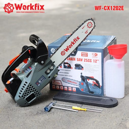 Máy cưa xăng 12 inch Workfix WF-CX1202E, Công suất cao 900W, Động cơ 25.4 CC – 2 Thì mạnh mẽ, Bảo hành 12 tháng