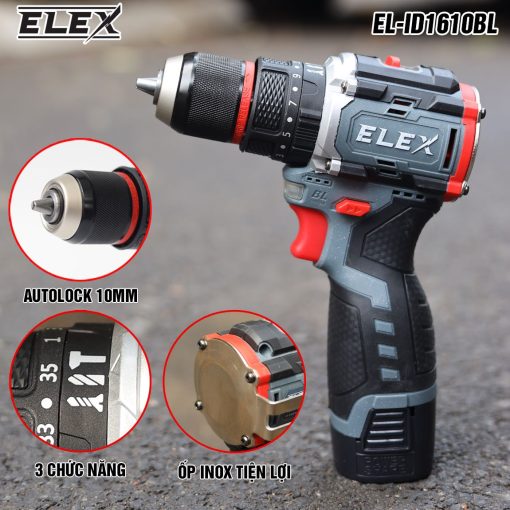 Máy Khoan Pin cầm Tay Bắn Vít 13mm, 45Nm ELEX EL-ID1610BL - Hình ảnh 5