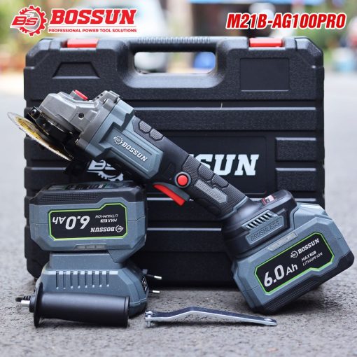 Máy Cắt Mài PIN cầm tay BOSSUN M21B-AG100PRO chính hãng, Không chổi than, 100% lõi đồng. 2 PIN