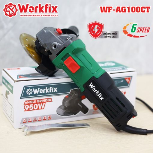 Máy mài điện cầm tay WORKFIX WF-AG100CT, Công tắc cạnh 950W, 6 Tốc độ, Chống khởi động lại - Hình ảnh 6