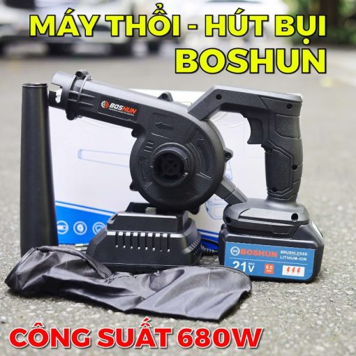 Máy Thổi, Hút Bụi Boshun Đen Công Suất 680W, Chân Pin Phổ Thông, Tốc Độ Gió Cực Mạnh, Bào Hành 12 Tháng - Hình ảnh 7
