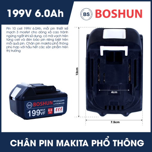 Máy Mài Pin Boshun BS-AG100B – Mài bề mặt – Cắt kim loại – Động Cơ Không Chổi Than – 100% Lõi Đồng - Hình ảnh 3