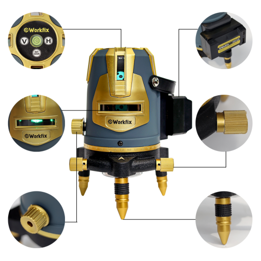 Máy Cân Bằng Laser 5 line Workfix WF-LS05X, 5 Tia xanh siêu sáng - Hình ảnh 6