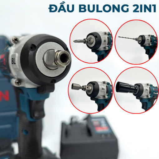 MÁY SIẾT BULONG DÙNG PIN BOSHUN BS-IW380NCP – KHÔNG CHỔI THAN – AUTO STOP – TẶNG ĐẦU BULONG 22mm - Hình ảnh 5
