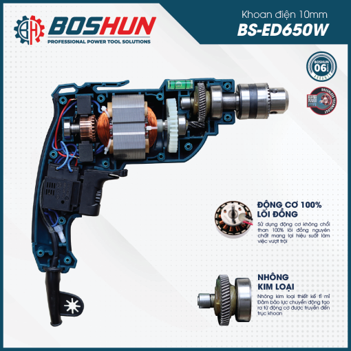 Máy Khoan Điện 10mm, 650W BOSHUN BS-ED650W - Hình ảnh 2