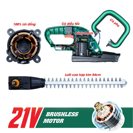 Máy Cắt Tỉa Hàng Rào, Cây Cảnh WORKFIX WF-HT20 Không Chổi Than Lõi Đồng 100% – Công suất 3000W – Bảo Hành Chính Hãng 12T - Hình ảnh 7