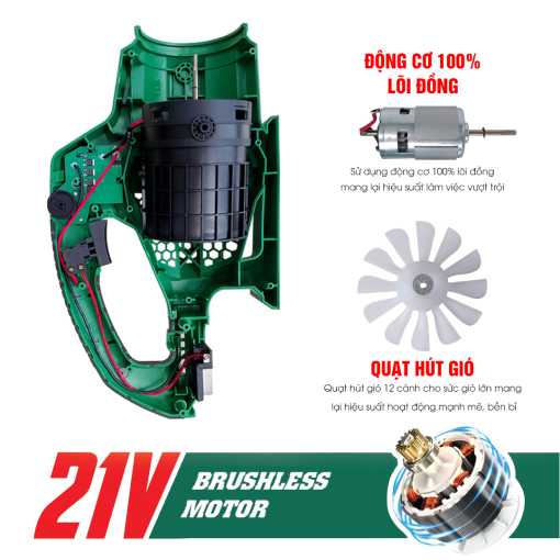 Máy Thổi Bụi / Thổi Lá cầm tay dùng Pin 850w Workfix WF-TL680M chính hãng, 100% lõi đồng, Công Suất Lớn - Hình ảnh 6