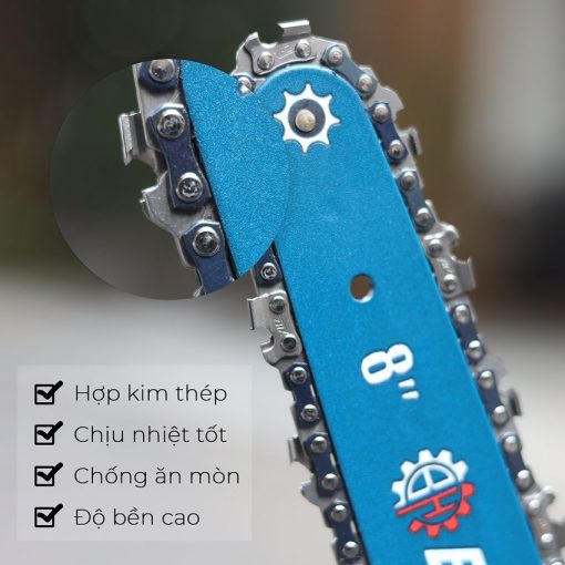 Máy cưa xích mini cầm tay chạy PIN điện 8ich Boshun BS-CS08BL, hàng chính hãng, Không Chổi Than, 100% Lõi Đồng. - Hình ảnh 5