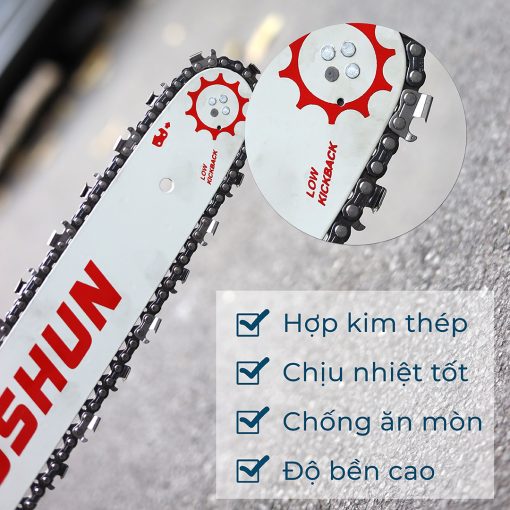 Máy cưa xích chạy xăng 58CC BOSHUN BS-CX16, Lam xích dài 16INCH, Bơm nhớt tự động – Động cơ xăng 2 thì. - Hình ảnh 5