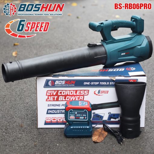 Máy Thổi Bụi, Thổi Lá Dùng Pin BOSHUN BS-RB06PRO Công Suất Lớn 850W, Chỉnh 6 Cấp Tốc Độ, 12 Cánh Quạt - Hình ảnh 4