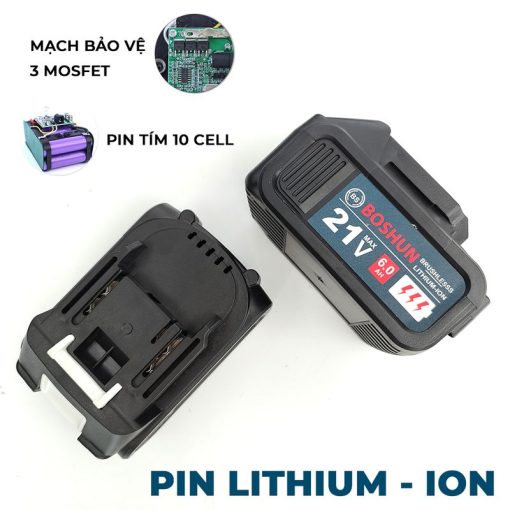 MÁY SIẾT BULONG DÙNG PIN BOSHUN BS-IW380NCP – KHÔNG CHỔI THAN – AUTO STOP – TẶNG ĐẦU BULONG 22mm - Hình ảnh 3