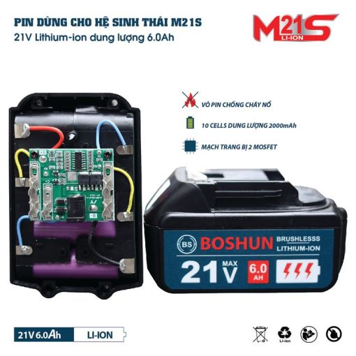 Máy siết bulong Boshun BS-IW330N đầu 2 trong 1 Lực siết 330Nm – Không chổi than – Bảo hành chính hãng 12 tháng - Hình ảnh 3