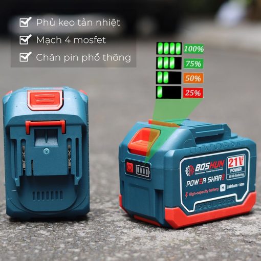 Máy Siết Bulong BOSHUN BS-IW850N Lực siết 850N.m – Mở Ốc Ô Tô Tải Dễ Dàng – Bảo Hành Chính Hãng 12 Tháng - Hình ảnh 3