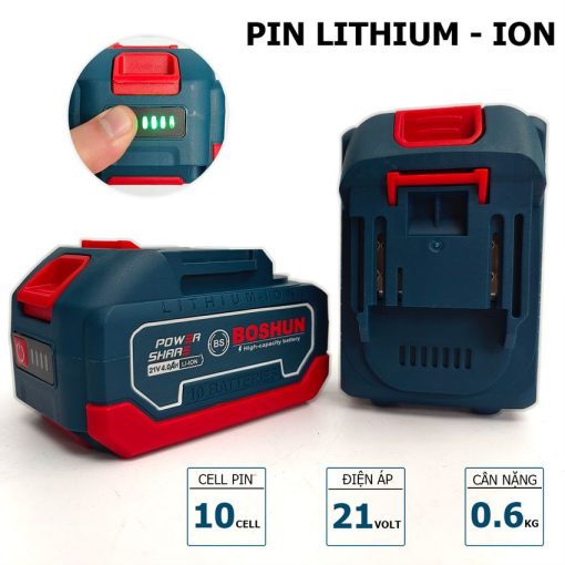 Máy cưa xích mini cầm tay chạy PIN 1800w BOSHUN BS-CS08, hàng chính hãng, Có Tra Nhớt, Có Màn LED. - Hình ảnh 3