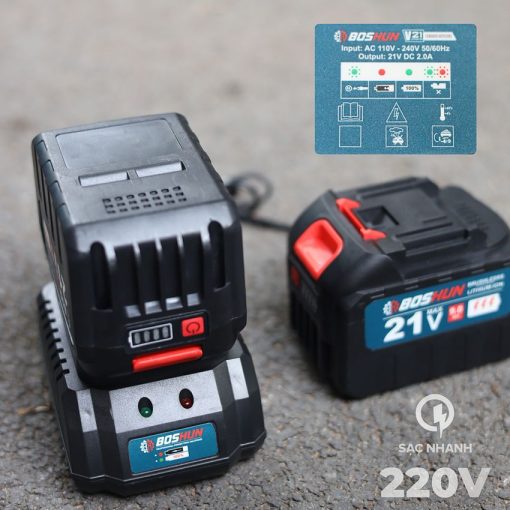 Máy cưa xích mini cầm tay chạy PIN điện 8ich Boshun BS-CS08BL, hàng chính hãng, Không Chổi Than, 100% Lõi Đồng. - Hình ảnh 3