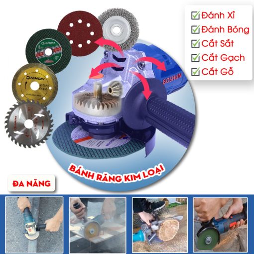 THÂN MÁY MÀI GÓC CHẠY PIN BOSHUN BS-AG7500BL, ĐỘNG CƠ KHÔNG CHỔI THAN, 13 CẤP TỐC ĐỘ, CHỐNG SỐC ĐÁ - Hình ảnh 6