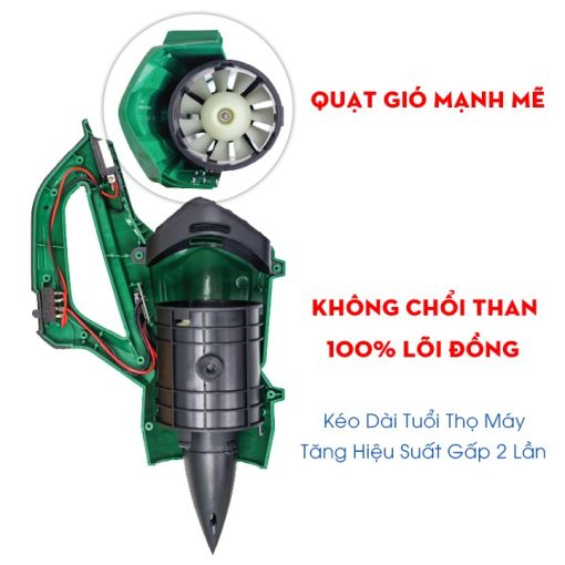Máy Thổi Bụi / Thổi Lá cầm tay dùng Pin 850w Boshun BS-RB680 – 2 Tốc Độ – Tặng 2 PIN - Hình ảnh 9
