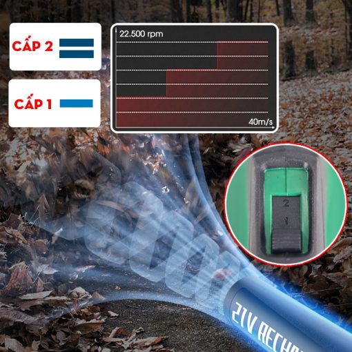 Máy Thổi Bụi / Thổi Lá cầm tay dùng Pin 850w Boshun BS-RB680 – 2 Tốc Độ – Tặng 2 PIN - Hình ảnh 11