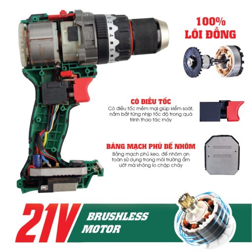 Máy Khoan Pin cầm Tay 13mm, 160Nm WORKFIX WF-ID160AK - Hình ảnh 5