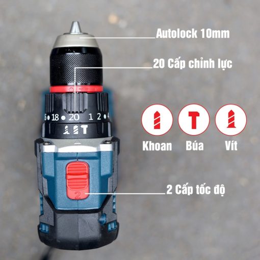 Máy khoan pin Boshun BS-ID135AK pin 15 Cell, 13mm, 135Nm - Hình ảnh 6