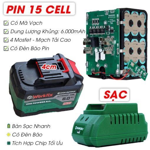 Máy Khoan Đục Bê Tông Pin WORKFIX WF-RH2603 2,6J - Hình ảnh 3
