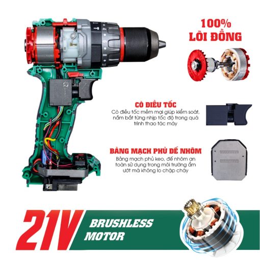 Máy Khoan Pin cầm tay, 13mm, 100Nm WORKFIX WF-ID13100AK - Hình ảnh 6