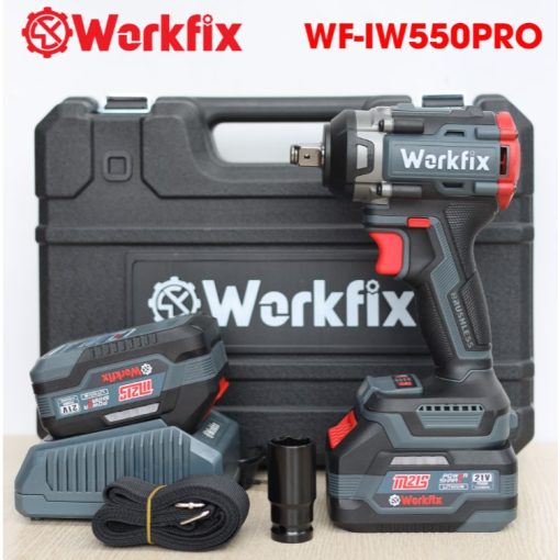 Máy Siết bulong PIN 550Nm Workfix WF-IW550 PRO chính hãng, Đầu 2 Trong 1, 100% Lõi đồng