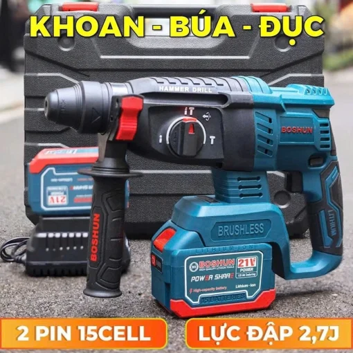 Máy Khoan Đục Bê Tông Không Chổi Than Boshun BS-G2803H - Hình ảnh 6