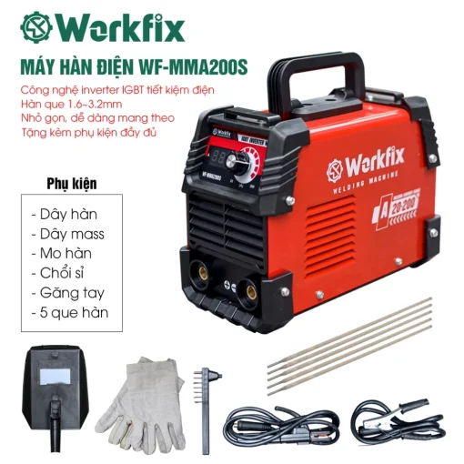 Máy Hàn mini Workfix WF-MMA200S, Chất Lượng Cao, Dễ Dàng Mang Theo – Hàn Que 1.6 – 3.2mm - Hình ảnh 2