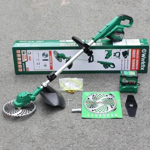 Máy cắt cỏ cầm tay chạy pin 1800w WORKFIX WF-GT1323BL, hàng chính hãng, Động cơ Không Chổi Than, 100% lõi đồng - Hình ảnh 9