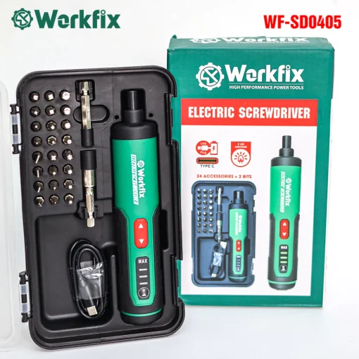 Máy Vặn Vít Mini WORKFIX WF-SD0503, Động cơ Không chổi than, 3 Tốc độ, Lực siết 5Nm, Tặng kèm 26 phụ kiện đa năng - Hình ảnh 2