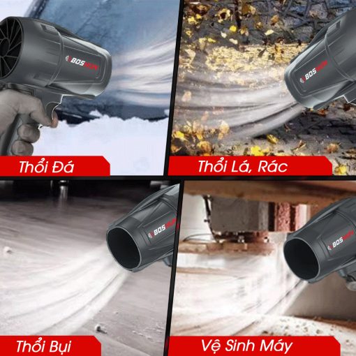 Máy Thổi Phản Lực, Thổi Bụi, Thổi Lá Rụng Boshun Siêu Khỏe, Chân Pin Phổ Thông, Bộ 1 Pin 15 Cell, Bảo Hành 12T - Hình ảnh 5