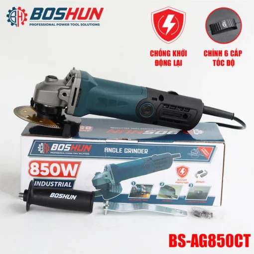 Máy Mài Cầm Tay BOSHUN BS-AG850CT, Công Suất 850W, 6 Cấp Tốc, Chống Khởi Động Lại , Công Tắc Đuôi - Hình ảnh 7