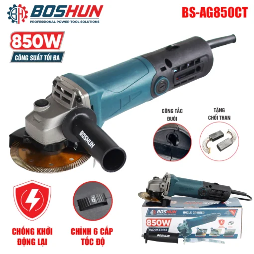 Máy Mài Cầm Tay BOSHUN BS-AG850CT, Công Suất 850W, 6 Cấp Tốc, Chống Khởi Động Lại , Công Tắc Đuôi - Hình ảnh 5