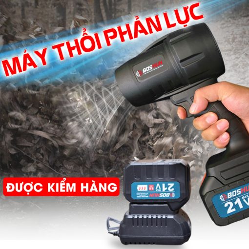 Máy Thổi Phản Lực, Thổi Bụi, Thổi Lá Rụng Boshun Siêu Khỏe, Chân Pin Phổ Thông, Bộ 1 Pin 15 Cell, Bảo Hành 12T