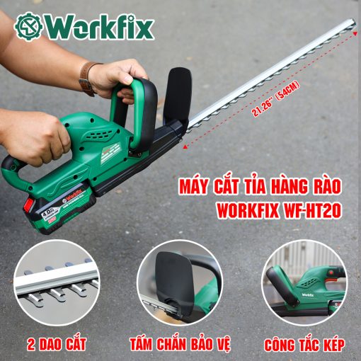 Máy Cắt Tỉa Hàng Rào, Cây Cảnh WORKFIX WF-HT20 Không Chổi Than Lõi Đồng 100% – Công suất 3000W – Bảo Hành Chính Hãng 12T - Hình ảnh 5